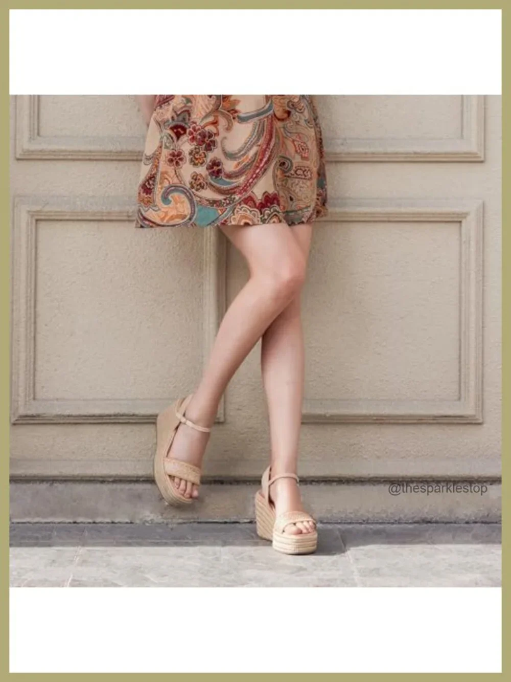 Women's Raffia Strap Espadrille Wedge Sandals Ankle Buckle Platform Summer